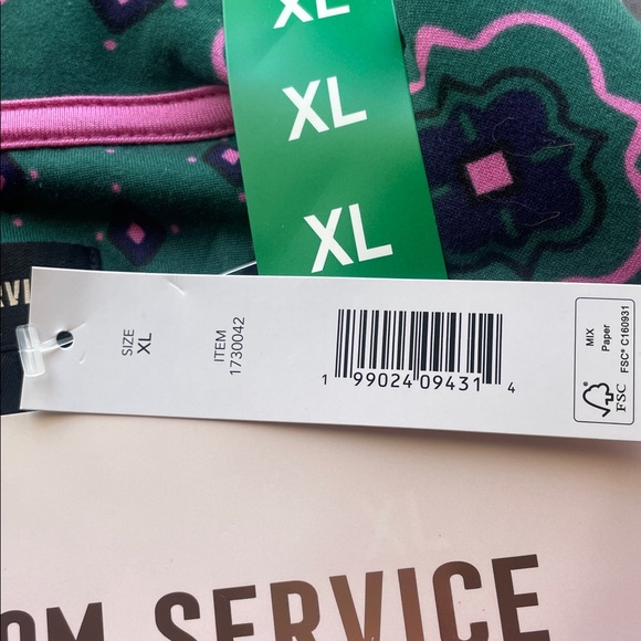 Room Service Green and Pink Women’s Pajama Print Set - Picture 3 of 3